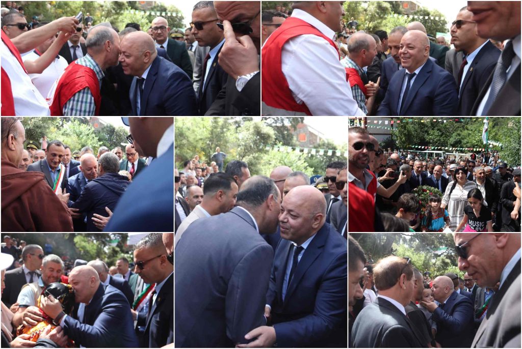 أشرف السيد #العيد_ربيڨة، وزير المجاهدين وذوي الحقوق، ببلدية صحاريج على مراسم احياء هذه الذكرى